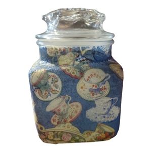 Vtg Hand Crafted Sealing Glass Canister Apothecary Teapots Tea NWOT